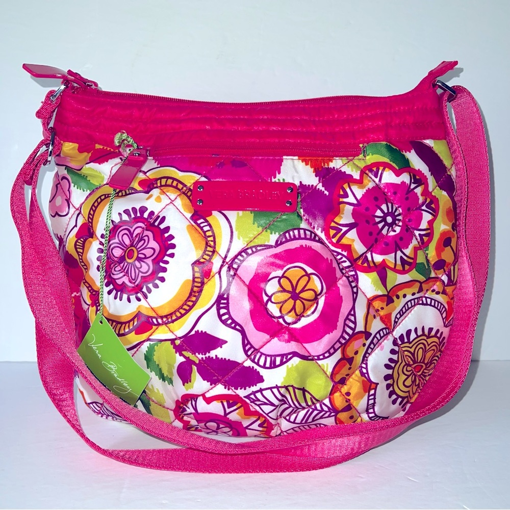 NWT Vera Bradley Puffy Crossbody Clementine Quilted Purse Travel Bag BarbieCore